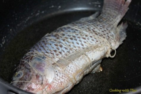 Pan roasting Shrimp stuffed Tilapia