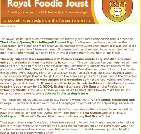 Royal Foodie Joust Award