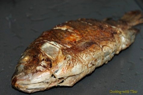 Shrimp stuffed Tilapia on baking sheet