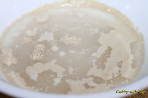 Yeast in warm water