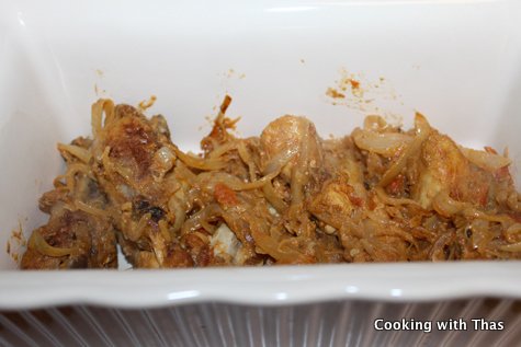 Chicken biryani layering