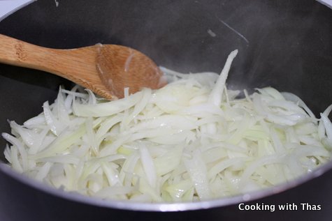 sauteeing onion