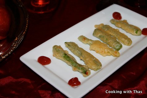 Scallion tempura