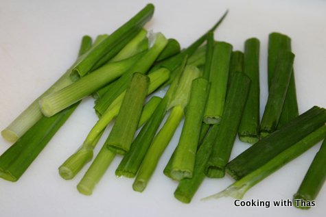 scallions cut 3 inches long