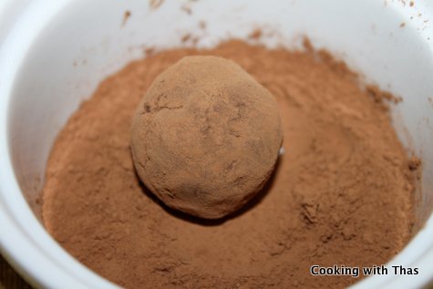 chocolate truffle in cocoa powder