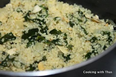 Spinach almond couscous