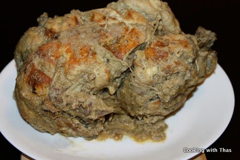 slow cooked whole chicken