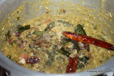cooking red swiss chard and moongdal