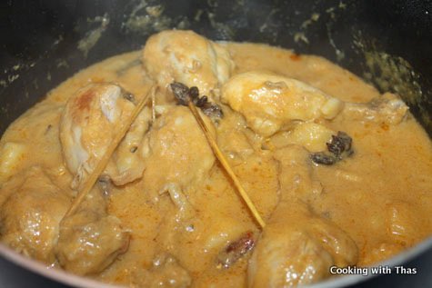 Making chicken curry