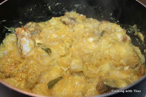Making tapioca fish biryani