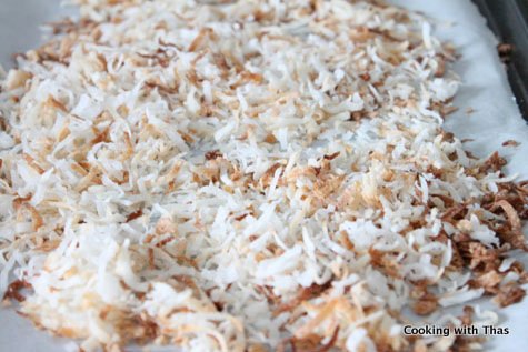 roasted coconut flakes