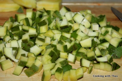 diced mangoes