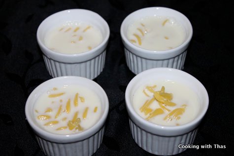 saffron pasta pudding to set