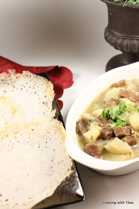 Appam and Beef Stew