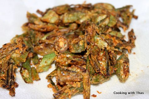 fried okra and chives
