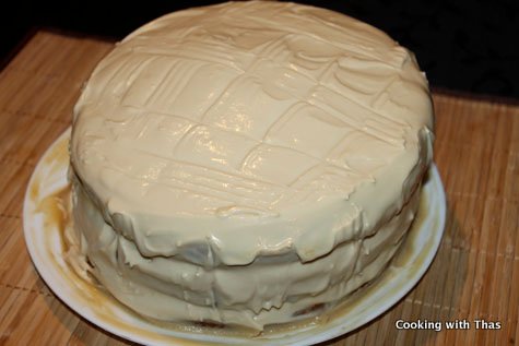 making butterscotch cake