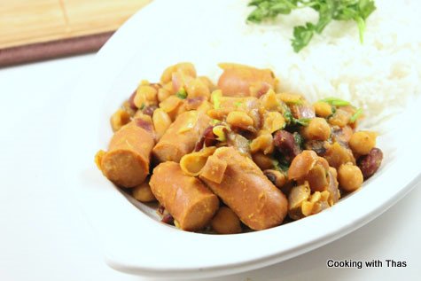 hot dogs and mixed beans masala-1