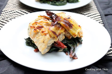 Baked stuffed chicken breasts