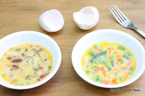 making 2 mt omelette