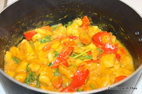 making mango chicken