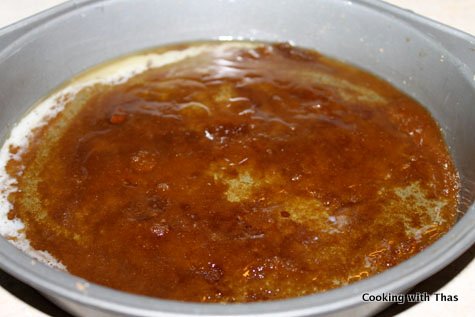 pan coated with sugar and honey
