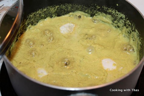 cooked poached egg korma