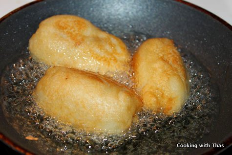 frying cauli-bread rolls