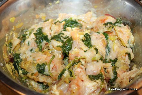 ground chicken spinach mix
