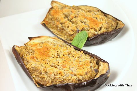Quinoa stuffed eggplants