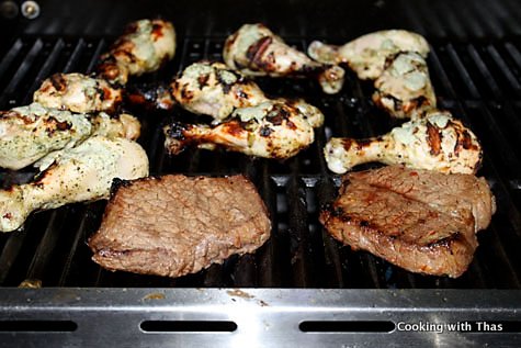 Grilling steak Grilling steak