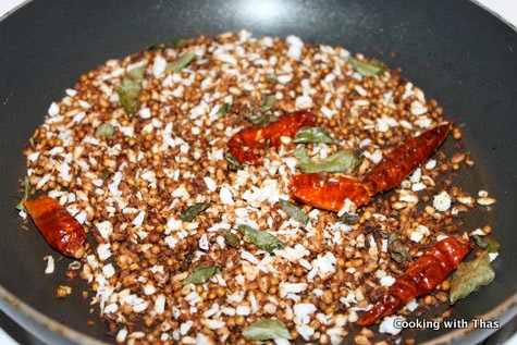 roasting coconut