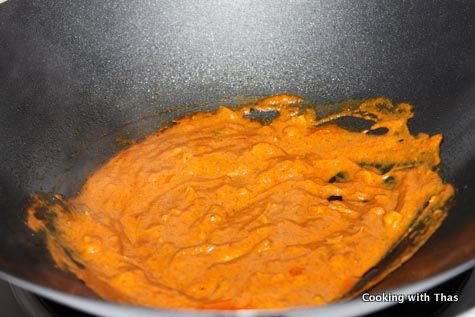 sauteing the paste