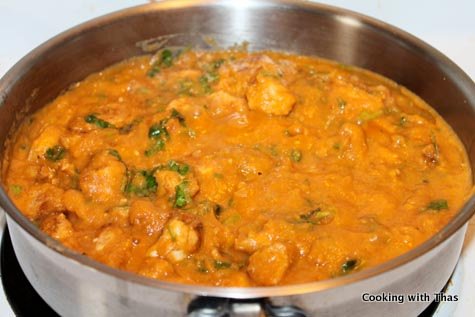 making butter chicken