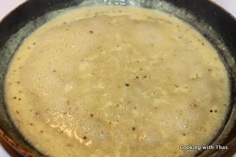 making creamy mustard sauce