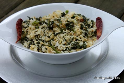 kale-egg rice