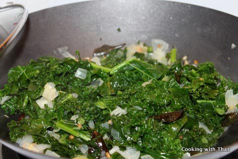 making-kale egg-rice