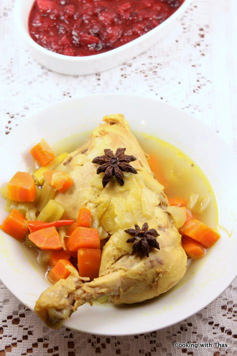 Lemongrass aromatic spices braised-chicken