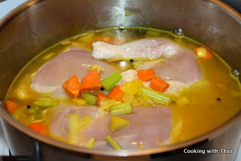 making braised chicken
