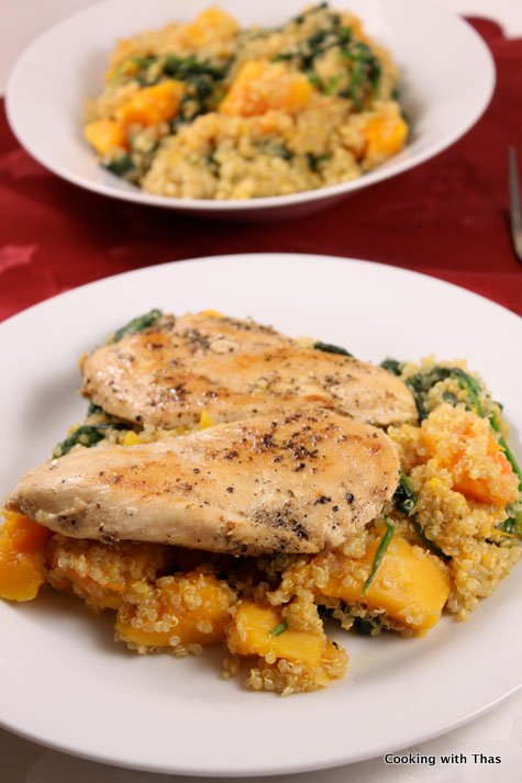 quinoa salad with chicken cutlets