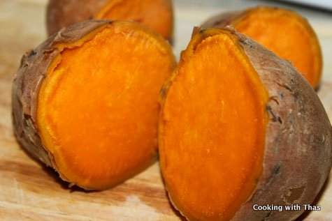 boiled sweet potatoes