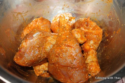 chicken legs marinated