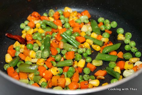 cooking rice flakes stir fry