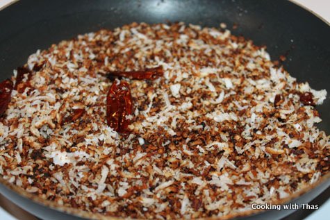 roasting coconut
