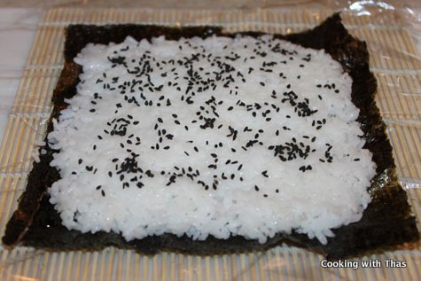 spreading the rice