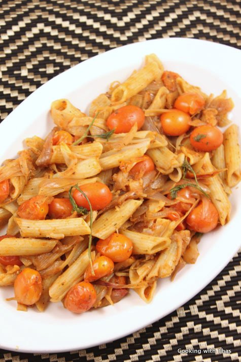 Cherry tomatoes and pasta