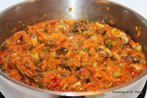 cooked veggies