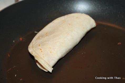 cooking quesadilla