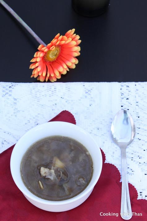 Goat leg's soup