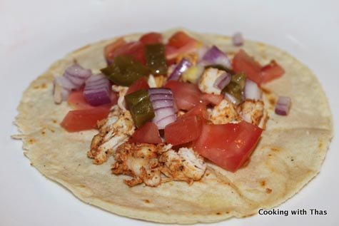 topped quesadilla