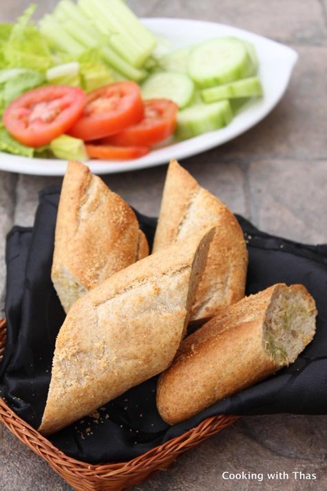 garlic parmesan toasted baguettes